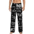 thumbnail image 1 of Uemuo Travel The World Pattern Men's Wide Leg Palazzo Lounge Pants with Pockets Light Weight Loose Comfy Casual Pajama Pants-Small, 1 of 9