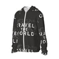 thumbnail image 1 of Uemuo Travel The World1 Pattern Women's Full Zip UPF 50+ Sun Protection Hoodie Jacket Long Sleeve Sun Shirt Hiking Outdoor Performance with Pockets-XX-Large, 1 of 9