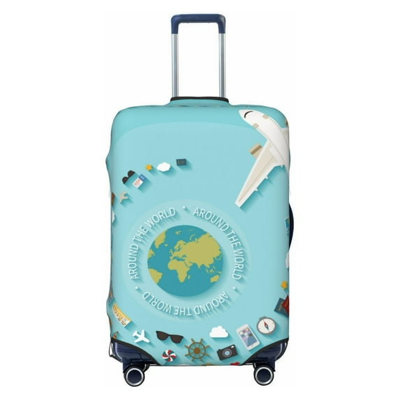 Uemuo Travelling on Airplane Printed Washable Luggage Cover - Fashion Suitcase Protector Fits 18-32 Inch Luggage -