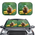 thumbnail image 1 of Uemuo Tree Frog Sitting On Sunflowes Printed 2 PCS Car Windshield Sun Shade, Auto Sun Heat and UV Rays Blocker, Foldable Automotive Front Window Sunshade Protector, 1 of 7