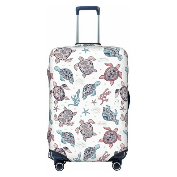 Uemuo Tribal Style Turtle Printed Washable Luggage Cover - Fashion Suitcase Protector Fits 18-32 Inch Luggage -Large
