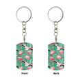 thumbnail image 1 of Uemuo Tropical Flamingo Pattern Rectangular Metal Keychain - Durable, Stylish, and Personalized Key Ring for Men and Women,Engraved Keychain,Gift Slim Sturdy Keychain, 1 of 7