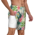 thumbnail image 1 of Uemuo Tropical Flowers Pattern Mens Swim Trunks Quick Dry Board Shorts with Mesh Lining, Stretch Beach Shorts Quick Dry No-Chafing Board Shorts-Medium, 1 of 1