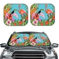 thumbnail image 1 of Uemuo Tropical Jungle Flamingo Printed 2 PCS Car Windshield Sun Shade, Auto Sun Heat and UV Rays Blocker, Foldable Automotive Front Window Sunshade Protector, 1 of 7