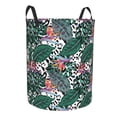 thumbnail image 1 of Uemuo Tropical Leaves Pattern Circular Laundry Hamper Basket with handles,Collapsible laundry basket,Large capacity laundry hamper,Laundry Organizer-Small, 1 of 8