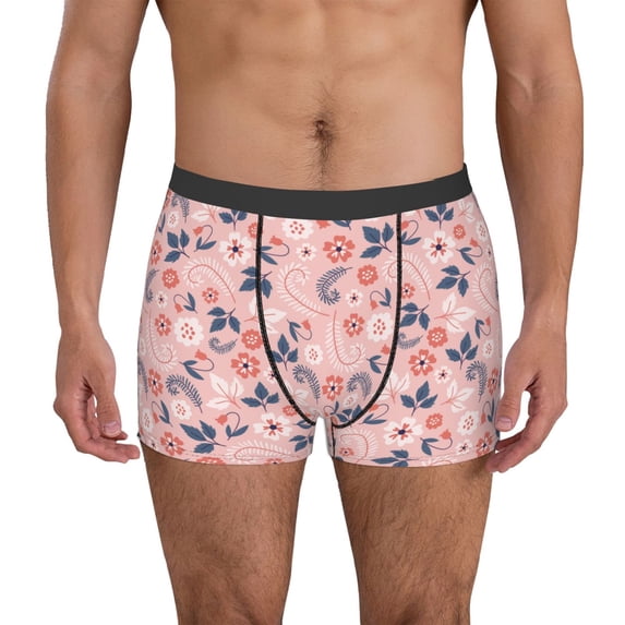 Uemuo Tropical Plants Pattern Men's Boxer Briefs,Trunk Anti-Chafing,Comfortable, Durable, and Stylish Underwear-XX-Large