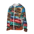 thumbnail image 1 of Uemuo Tropical Vacation Essentials Pattern Women's Full Zip UPF 50+ Sun Protection Hoodie Jacket Long Sleeve Sun Shirt Hiking Outdoor Performance with Pockets-Small, 1 of 9