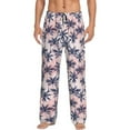 thumbnail image 1 of Uemuo Tropics Palm Trees Pattern Men's Wide Leg Palazzo Lounge Pants with Pockets Light Weight Loose Comfy Casual Pajama Pants-XX-Large, 1 of 9