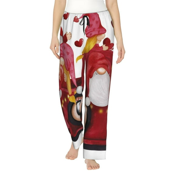 Uemuo Truck With Gnomes Pattern Women's Wide Leg Palazzo Lounge Pants with Pockets Light Weight Loose Comfy Casual Pajama Pants-Medium