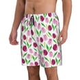 thumbnail image 1 of Uemuo Tulips Flowers Pattern Men's Swim Trunks Hawaiian Beach Bathing Suit Swimsuits Beach Quick-Dry Shorts with Pockets-3X-Large, 1 of 9