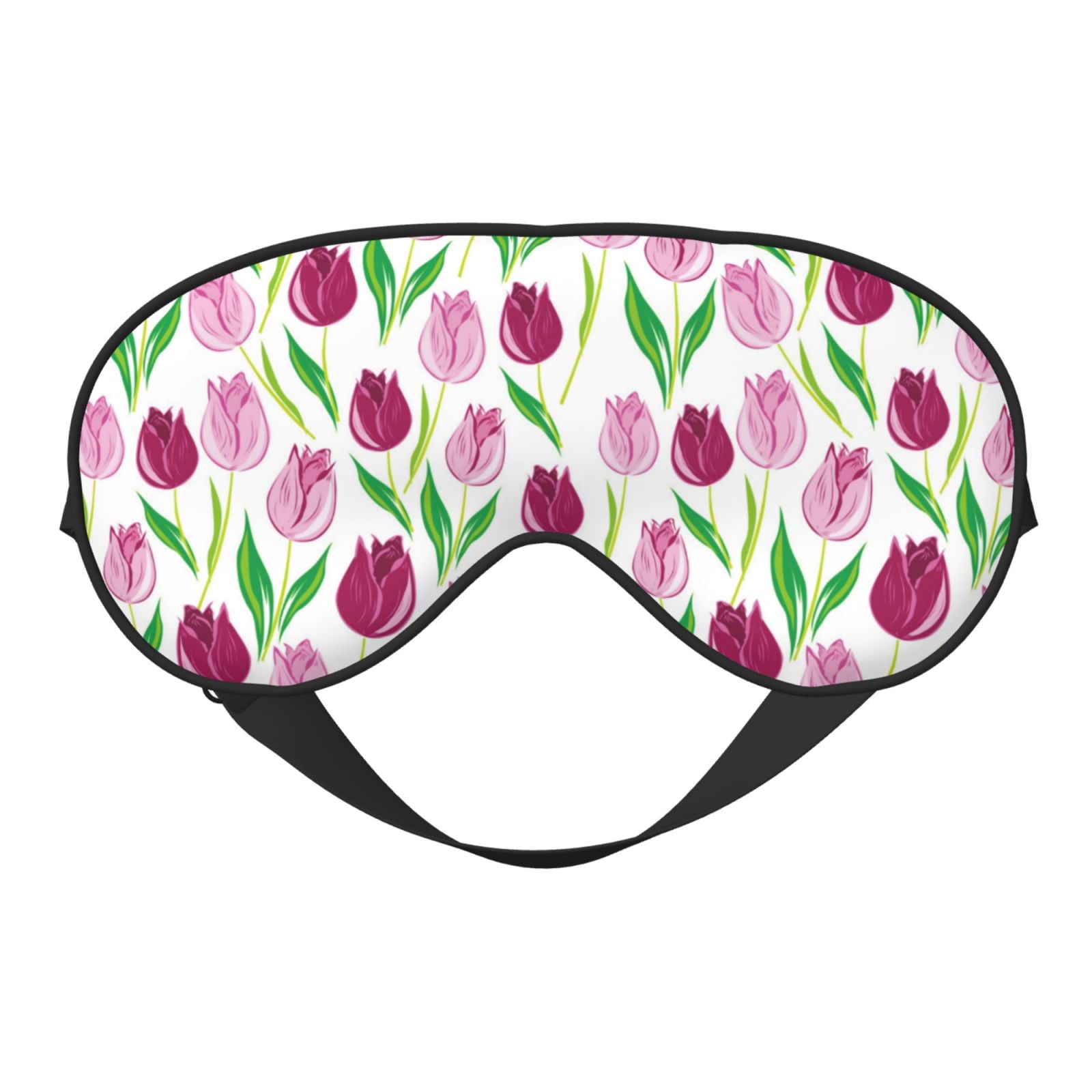 Uemuo Tulips Flowers Pattern Sleep Eye Mask Light Blocking Sleep Mask