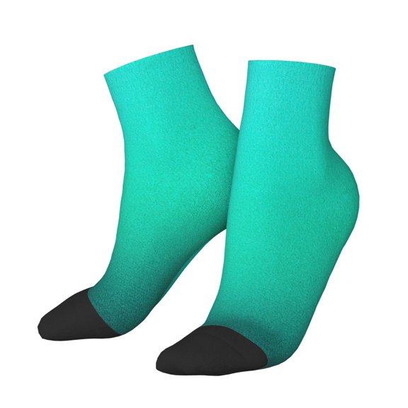 Uemuo Turquoise Light Blue Printed Crew Socks, Moisture-Wicking Socks, Athletic Socks for Men Breathable Cushion Socks Casual Sport Socks for Running Traveling
