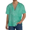 thumbnail image 1 of Uemuo Turquoise watercolor Pattern Cotton Linen Short Sleeve Shirts,Casual Lightweight Button Down Shirts,Vacation Beach Summer Tops-3X-Large, 1 of 5