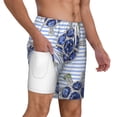 thumbnail image 1 of Uemuo Turtle with Blue Stones Pattern Mens Swim Trunks Quick Dry Board Shorts with Mesh Lining, Stretch Beach Shorts Quick Dry No-Chafing Board Shorts-Large, 1 of 9