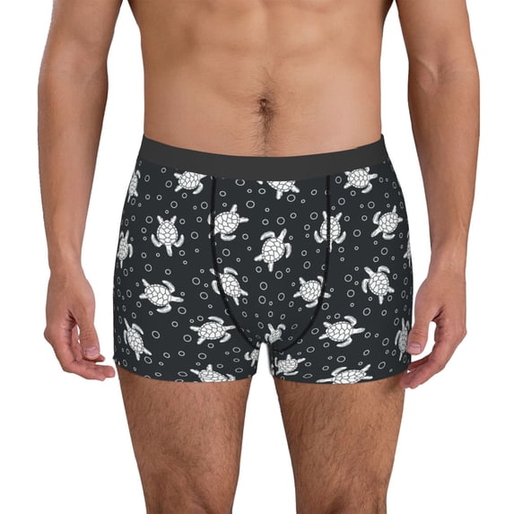 Uemuo Turtle Pattern Men's Boxer Briefs,Trunk Anti-Chafing,Comfortable, Durable, and Stylish Underwear-Medium