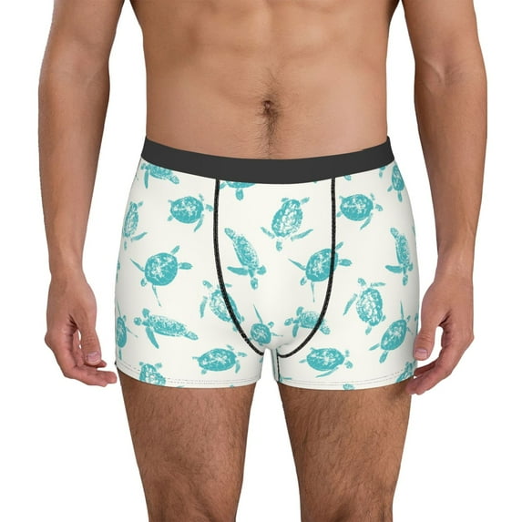 Uemuo Turtle Pattern Men's Boxer Briefs,Trunk Anti-Chafing,Comfortable, Durable, and Stylish Underwear-Medium