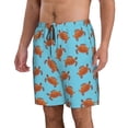 thumbnail image 1 of Uemuo Turtle Pattern Men's Swim Trunks Hawaiian Beach Bathing Suit Swimsuits Beach Quick-Dry Shorts with Pockets-Large, 1 of 9