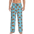 thumbnail image 1 of Uemuo Turtle Pattern Men's Wide Leg Palazzo Lounge Pants with Pockets Light Weight Loose Comfy Casual Pajama Pants-Small, 1 of 9