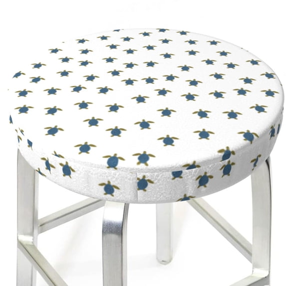 Uemuo Turtle Pattern Round Bar Stool Seat Covers Washable Stool Cushion Slipcover Elastic Bar Chair Covers-14 inch