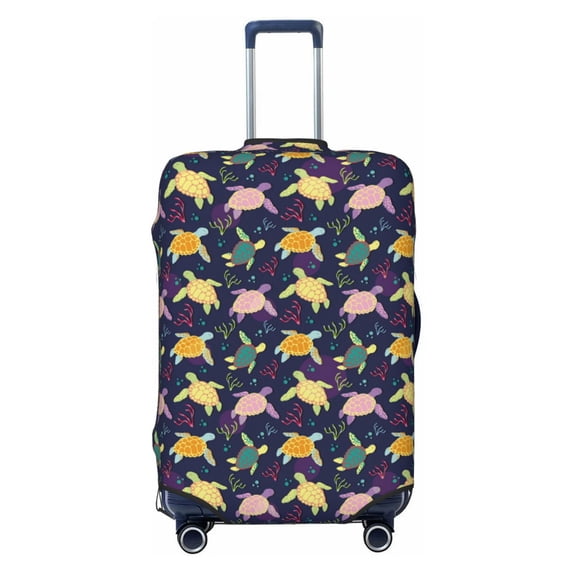 Uemuo Turtle Printed Washable Luggage Cover - Fashion Suitcase Protector Fits 18-32 Inch Luggage -Large