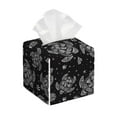 thumbnail image 1 of Uemuo Turtle Tissue Box Cover Holder, Square with Bottom Belt - PVC Leather Decorative Organizer for Tabletop, Bathroom, Car, Office, 1 of 8