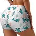 thumbnail image 1 of Uemuo Turtles And Seahorses Pattern Women Workout Impact Shorts Scrunch Butt Lifting Gym Shorts Seamless Booty Biker Shorts-Small, 1 of 8