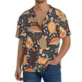 thumbnail image 1 of Uemuo Turtles and Sea Plants Pattern Cotton Linen Short Sleeve Shirts,Casual Lightweight Button Down Shirts,Vacation Beach Summer Tops-Large, 1 of 7
