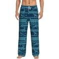 thumbnail image 1 of Uemuo Turtles and Waves Pattern Men's Wide Leg Palazzo Lounge Pants with Pockets Light Weight Loose Comfy Casual Pajama Pants-Small, 1 of 9
