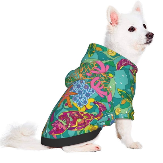 Uemuo Turtles for Winter Dog Hoodie Sweatshirts with Pockets Warm Dog Clothes for Small Dogs Chihuahua-X-Small