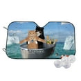 thumbnail image 1 of Uemuo Two Brave Cats Are Floating On The Sea Iceberg Pattern Accordion Car Windshield Sun Shade, Foldable Reflective Sun Visor for Car, Reflector Windshield Sunshade-Medium, 1 of 7