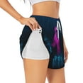 thumbnail image 1 of Uemuo Two Human Hands are Holds Ribbon Awareness Pattern Women's Athletic Shorts High Waisted Running Shorts with Liner Pockets Gym Elastic Workout Shorts-Small, 1 of 9