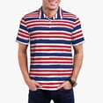 thumbnail image 1 of Uemuo USA Colors Stripes for Men’s Golf Shirt – Premium Pique Cotton Polo, Soft & Breathable Casual Short Sleeve Shirt, Comfortable Activewear for Sports & Leisure-X-Large, 1 of 6