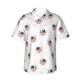 thumbnail image 1 of Uemuo Umbrella Cat Printed Regular Fit Short Sleeve Casual Hawaiian Shirt for Men,Aloha shirt,Tropical shirt,Floral print shirt,Vacation Beach shirt-Medium, 1 of 9