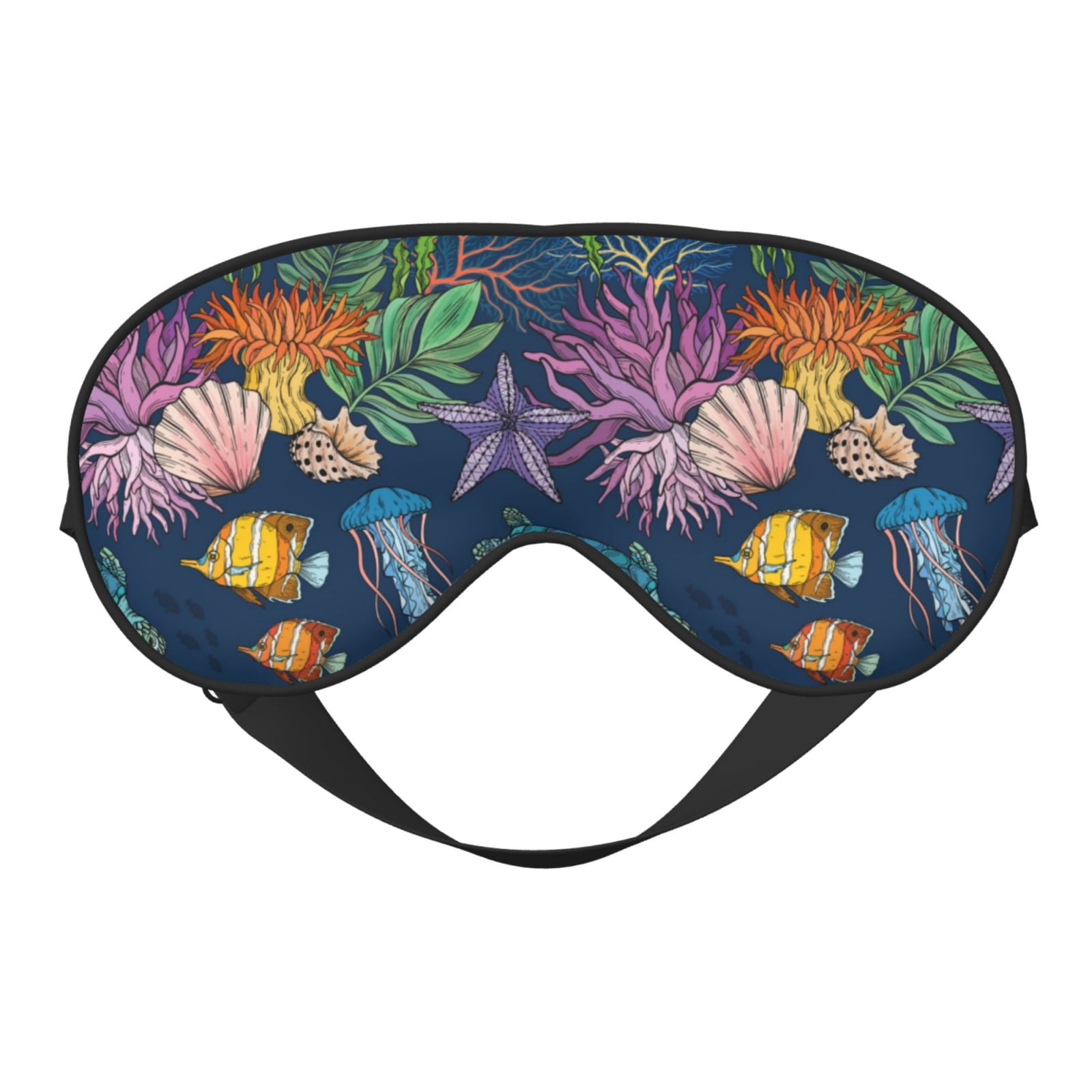 Uemuo Undersea Animals Pattern Sleep Eye Mask Light Blocking Sleep