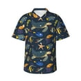 thumbnail image 1 of Uemuo Undersea Animals Printed Regular Fit Short Sleeve Casual Hawaiian Shirt for Men,Aloha shirt,Tropical shirt,Floral print shirt,Vacation Beach shirt-Small, 1 of 9