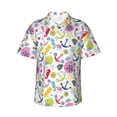 thumbnail image 1 of Uemuo Undersea Seahorse Printed Regular Fit Short Sleeve Casual Hawaiian Shirt for Men,Aloha shirt,Tropical shirt,Floral print shirt,Vacation Beach shirt-, 1 of 9