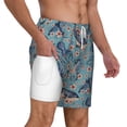 thumbnail image 1 of Uemuo Underwater Animals and Flowers Pattern Mens Swim Trunks Quick Dry Board Shorts with Mesh Lining, Stretch Beach Shorts Quick Dry No-Chafing Board Shorts-3X-Large, 1 of 9