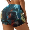 thumbnail image 1 of Uemuo Underwater Office Diver Pattern Women Workout Impact Shorts Scrunch Butt Lifting Gym Shorts Seamless Booty Biker Shorts-Medium, 1 of 8