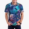 thumbnail image 1 of Uemuo Underwater Turtle Dolphin Octopus for Men’s Golf Shirt – Premium Pique Cotton Polo, Soft & Breathable Casual Short Sleeve Shirt, Comfortable Activewear for Sports & Leisure-4X-Large, 1 of 6