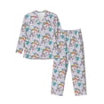 thumbnail image 1 of Uemuo Unicorn DoingYoga Pattern 2-Piece Loungewear Set - Men’s Soft Sleepwear, Cozy Winter PJs, Comfy Sleep Set-Medium, 1 of 7