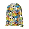 thumbnail image 1 of Uemuo Various Balls Pattern Women's Full Zip UPF 50+ Sun Protection Hoodie Jacket Long Sleeve Sun Shirt Hiking Outdoor Performance with Pockets-XX-Large, 1 of 9