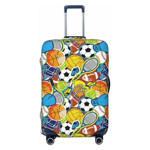Uemuo Various Balls Printed Washable Luggage Cover - Fashion Suitcase Protector Fits 18-32 Inch Luggage -