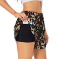 thumbnail image 1 of Uemuo Various Mushrooms Pattern Women's Athletic Shorts High Waisted Running Shorts with Liner Pockets Gym Elastic Workout Shorts-Small, 1 of 9