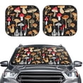 thumbnail image 1 of Uemuo Various Mushrooms Printed 2 PCS Car Windshield Sun Shade, Auto Sun Heat and UV Rays Blocker, Foldable Automotive Front Window Sunshade Protector, 1 of 7