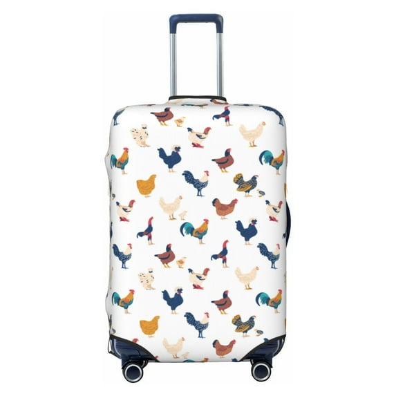 Uemuo Various Rooster Printed Washable Luggage Cover - Fashion Suitcase Protector Fits 18-32 Inch Luggage -X-Large