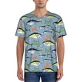 thumbnail image 1 of Uemuo Various Wild Sea Fish Print Mens Polo Shirts Baseball T-shirt Performance Short Sleeve Golf Shirt Moisture Wicking Athletic Casual Collared T-Shirt-Large, 1 of 7