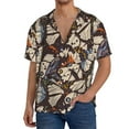 thumbnail image 1 of Uemuo Vector Butterflies Pattern Cotton Linen Short Sleeve Shirts,Casual Lightweight Button Down Shirts,Vacation Beach Summer Tops-Medium, 1 of 7