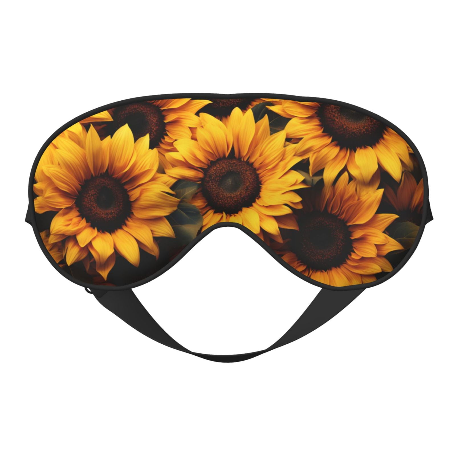 Uemuo Vibrant Sunflower Blooms Pattern Sleep Eye Mask Light Blocking