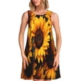 thumbnail image 1 of Uemuo Vibrant Sunflower Blooms Pattern Women’s Sleeveless Dress – Casual Summer A-Line Dress, Stylish and Comfortable Sundress for Hot Weather, 1 of 7