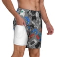 thumbnail image 1 of Uemuo Video Game Pattern Mens Swim Trunks Quick Dry Board Shorts with Mesh Lining, Stretch Beach Shorts Quick Dry No-Chafing Board Shorts-Large, 1 of 9